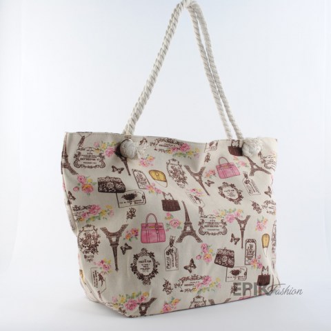 Голяма плажна чанта с цип 21238